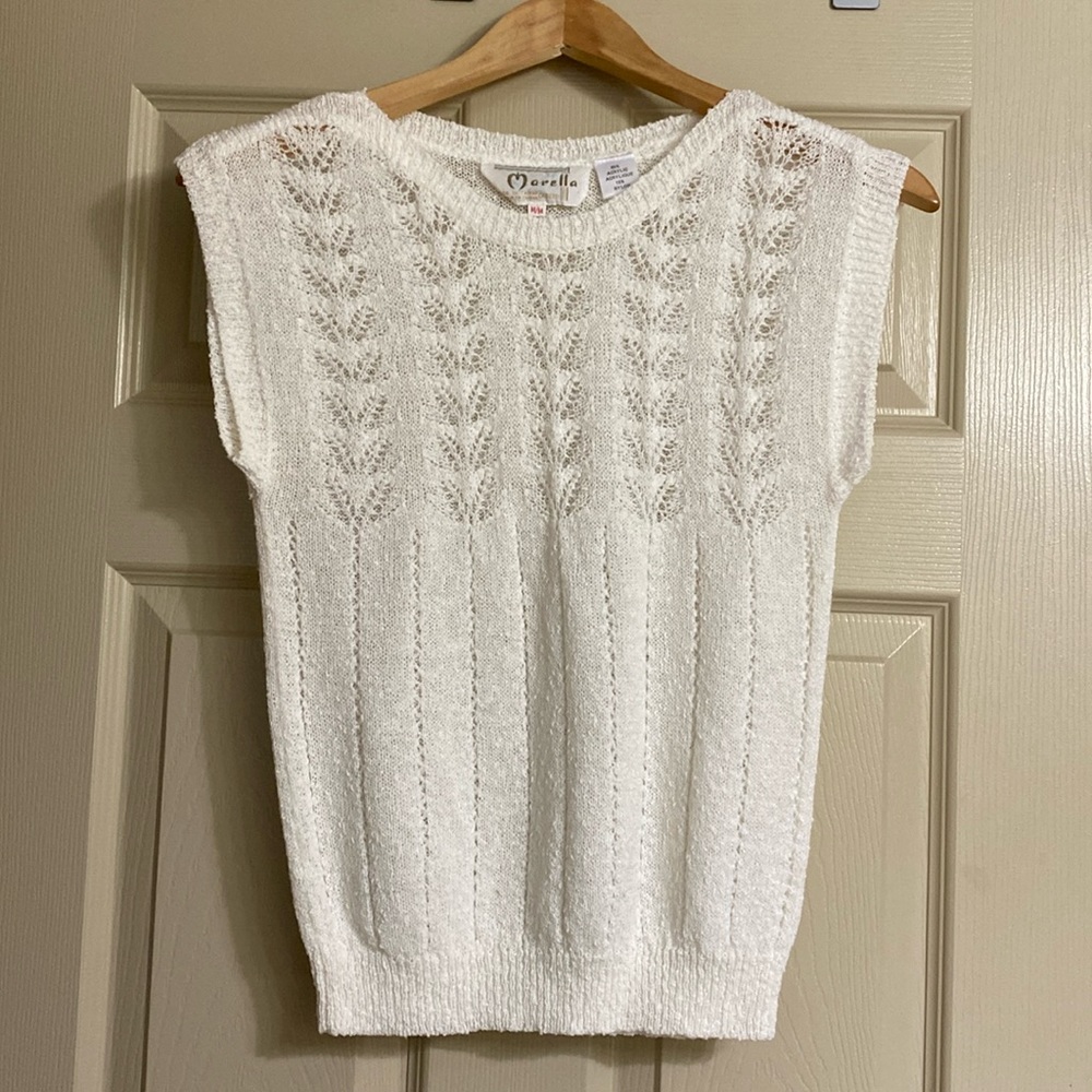 Marella crochet knit sleeveless sweater. Size M